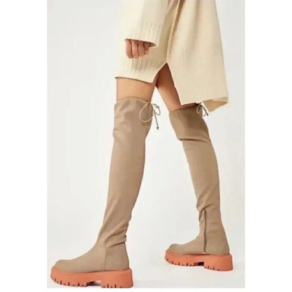 NEW FREE PEOPLE Sz 38 8 CHASE SECOND SKIN OVER THE KNEE BOOT - Picture 2 of 4